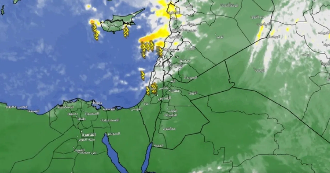 سحب ماطرة من فلسطين قد تؤثر على أجزاء من شمال غرب الأردن #عاجل