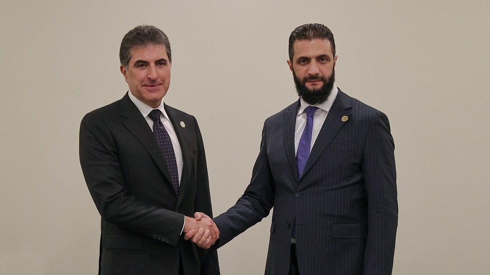 الشرع وبارزاني يدينان الهجمات على اقليم كردستان العراق