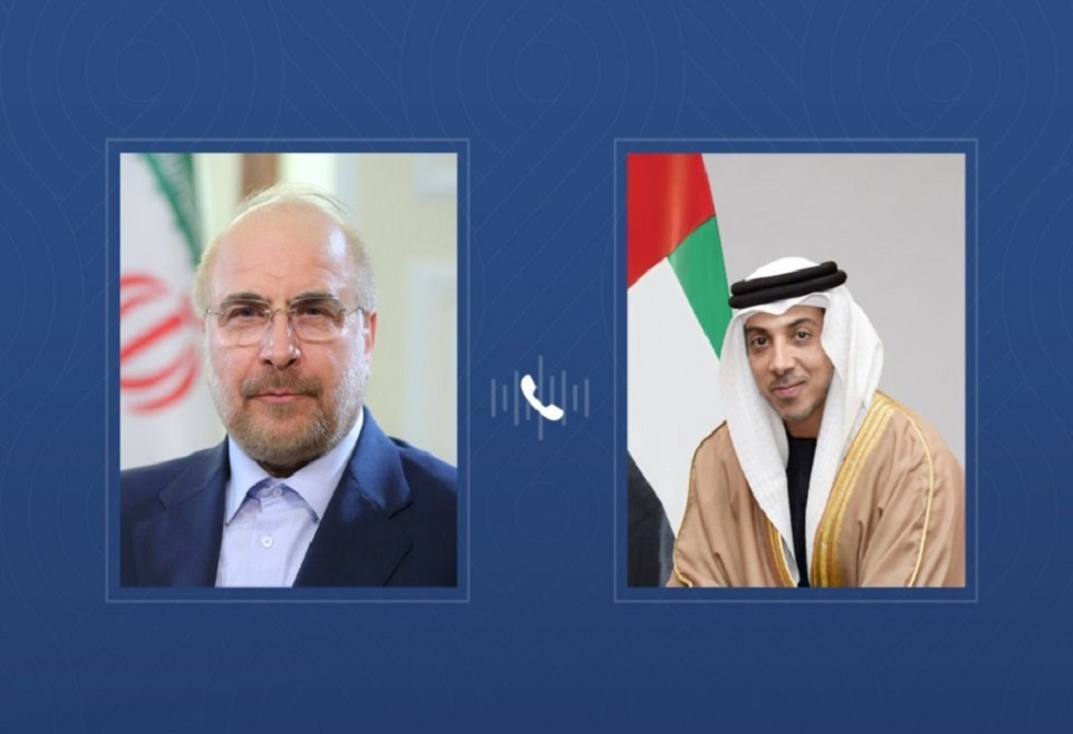 منصور بن زايد وقاليباف يبحثان خفض التصعيد في المنطقة