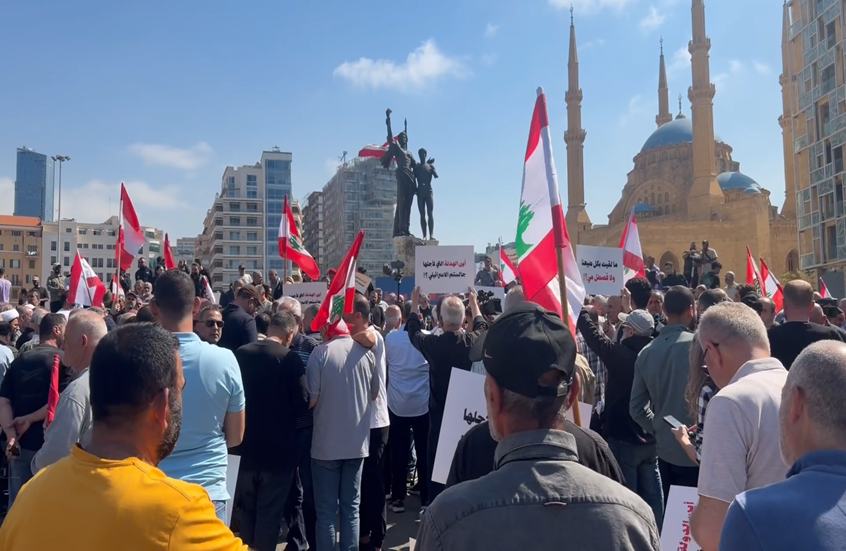 احتجاجات في بيروت ضد تصعيد الحرب الإسرائيلية