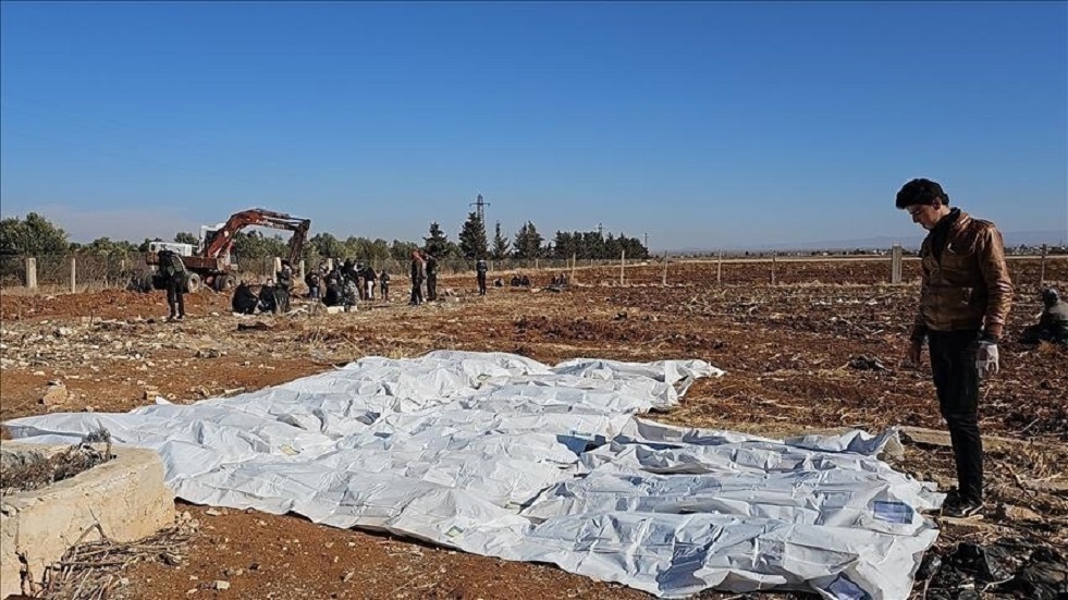 العثور على مقبرة جماعية في ريف حلب تضم 55 ضحية